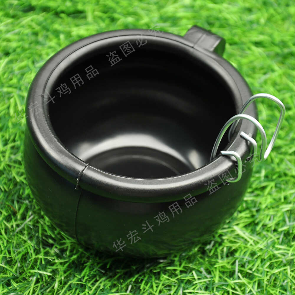 新款胶碗斗鸡喂食喂水料槽 斗鸡用品 养鸡用品 透明色 黑色橡胶槽