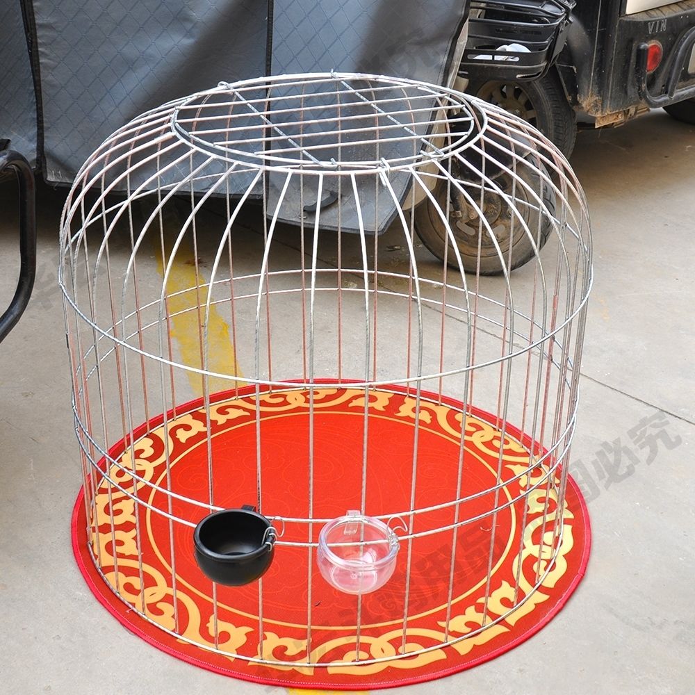 斗鸡专用镀锌钢筋罩笼圆形斗鸡罩折叠组装罩笼斗鸡用品 直径90cm